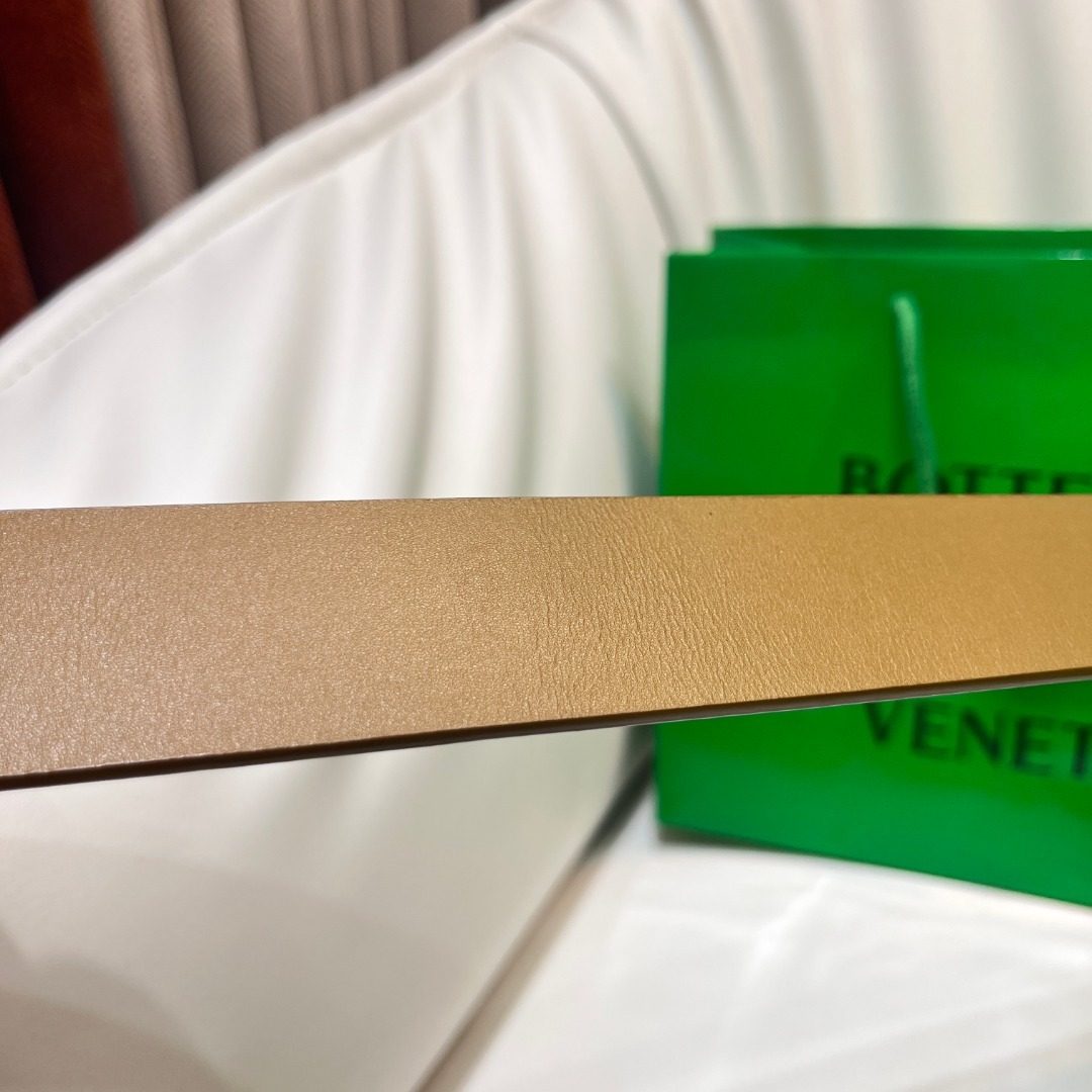 Bottega Veneta Leather Belt Camel
