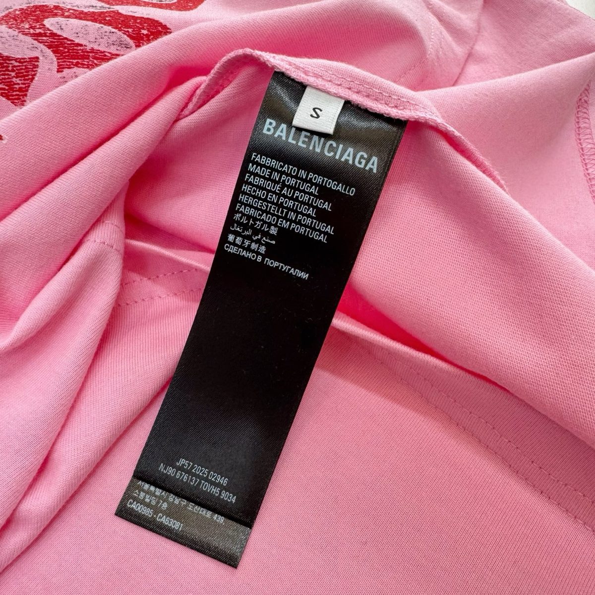 Balenciaga Floral Print Pink T-Shirt