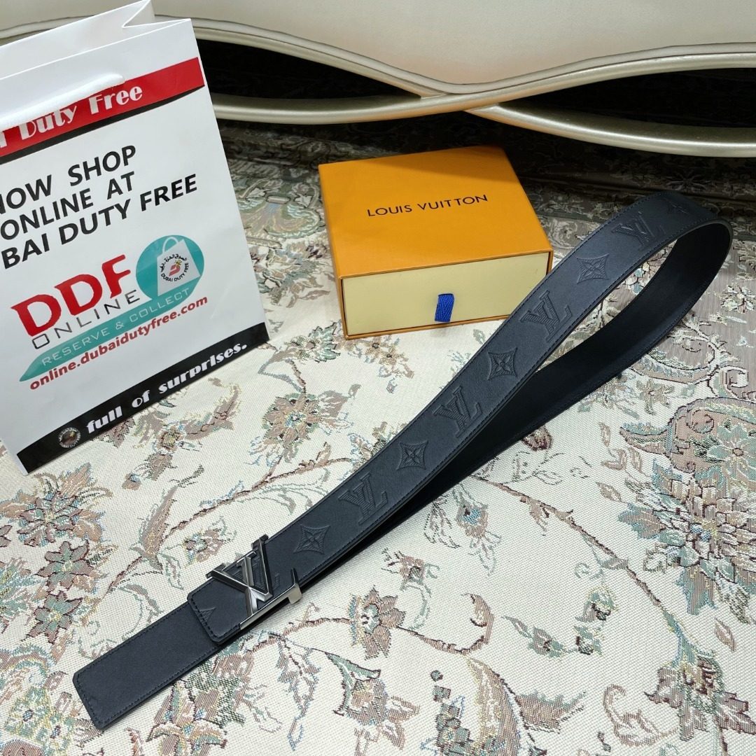 Louis Vuitton Monogram Black Leather Belt