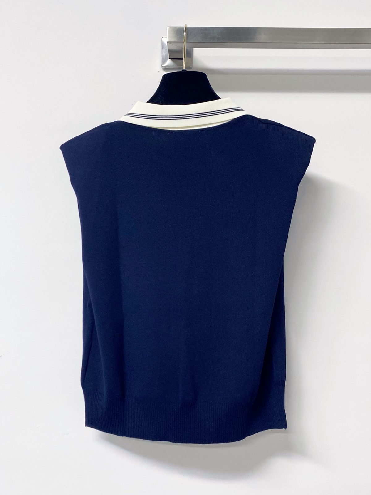 Miu Miu Wool Knit Sleeveless Polo Vest