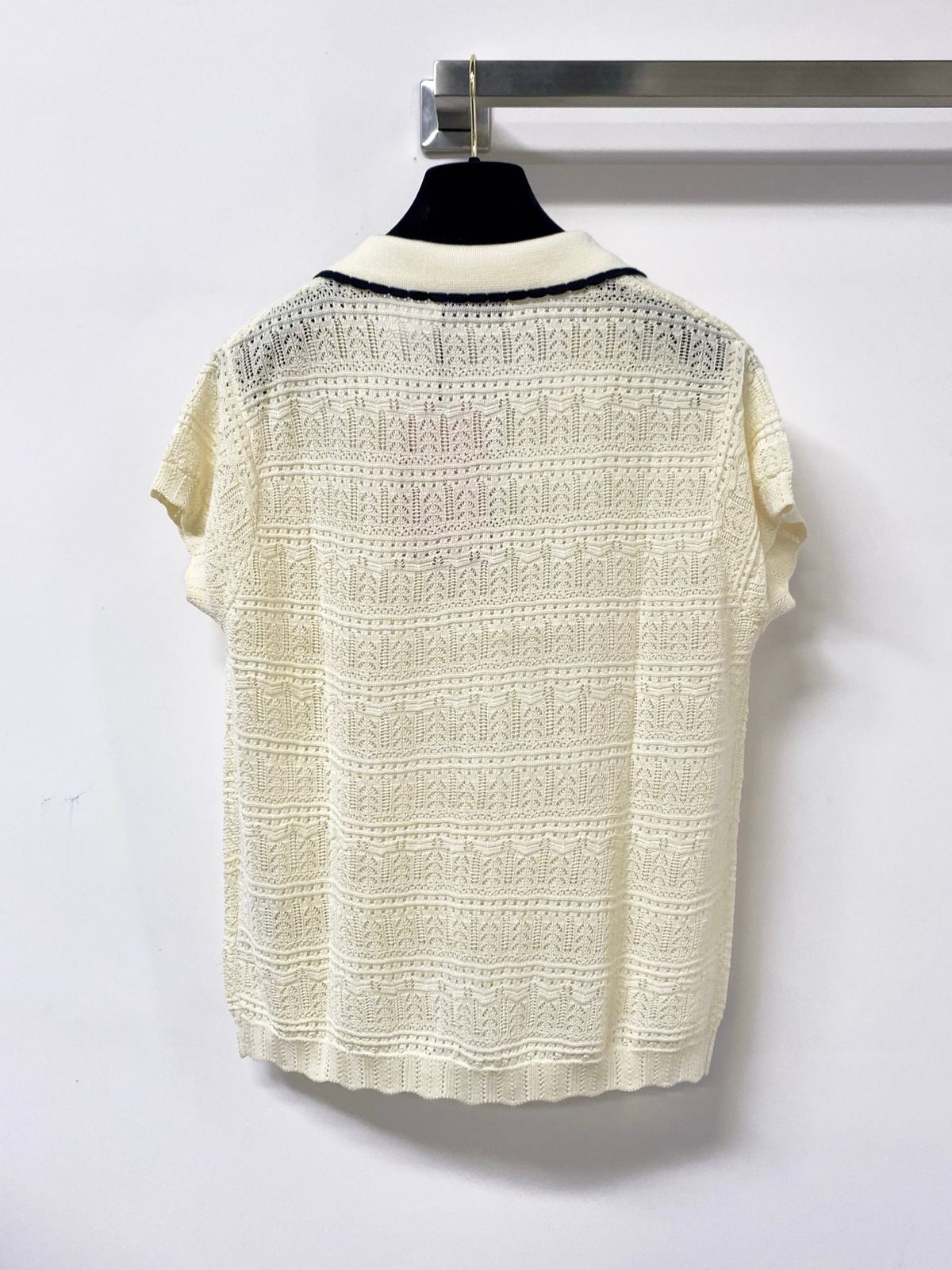 Miu Miu Cream Knit Polo Shirt