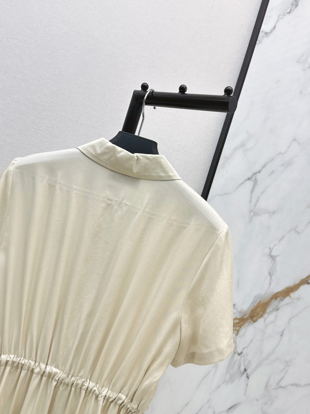 Prada Short Sleeve Shirt Dress Cream