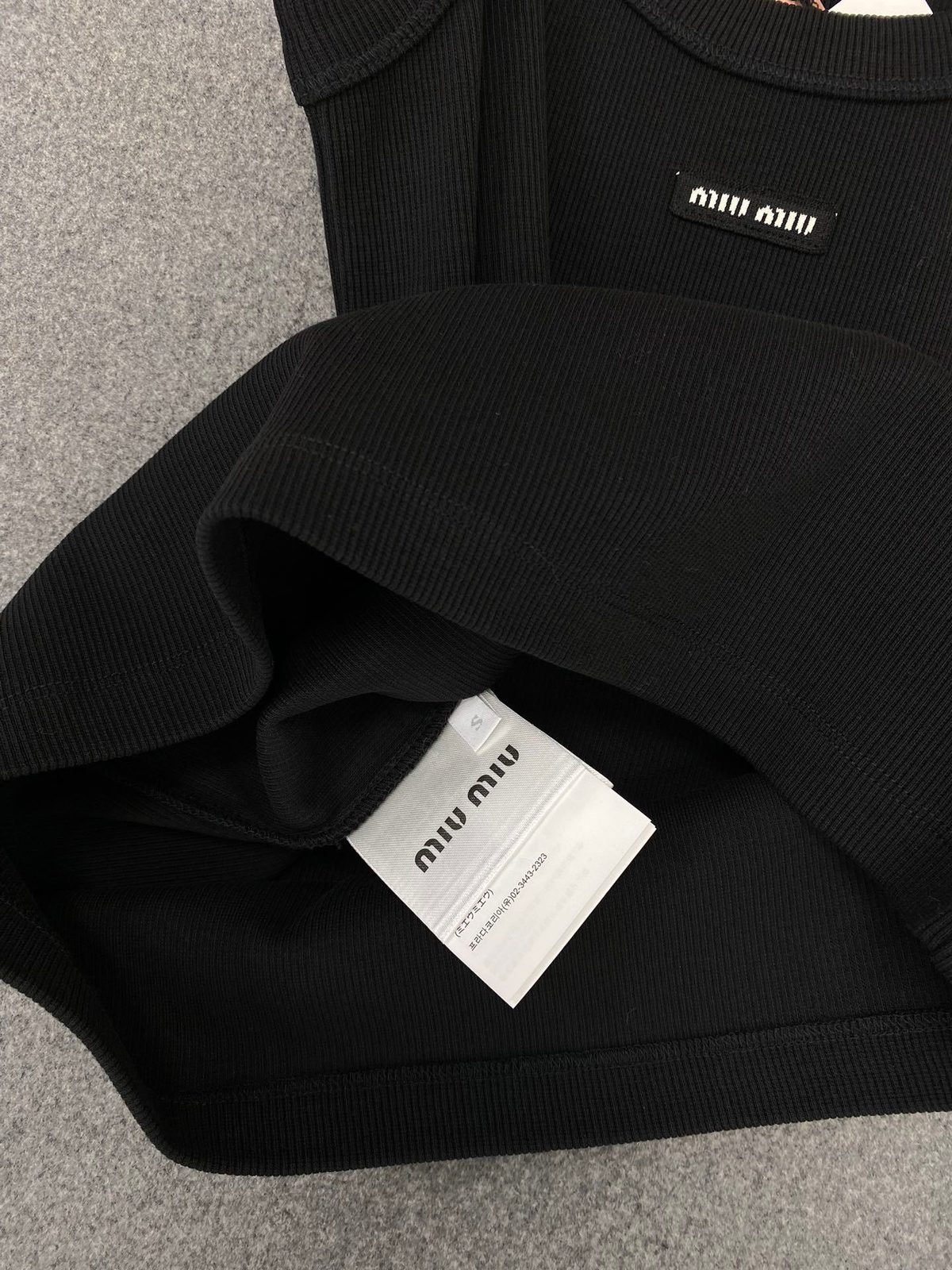 Miu Miu Black Ribbed Tank Top