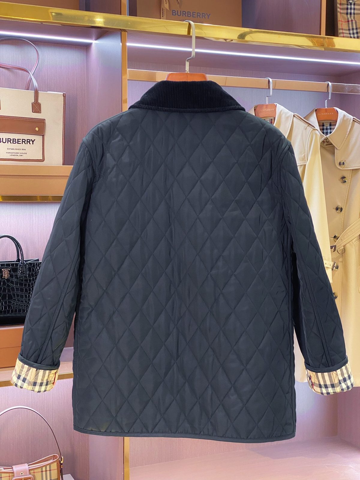 Burberry Quilted Jacket Black Navy