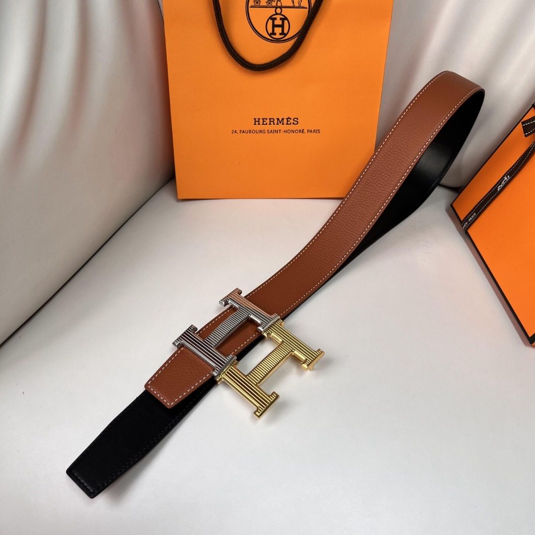 Hermès Reversible Leather H Belt