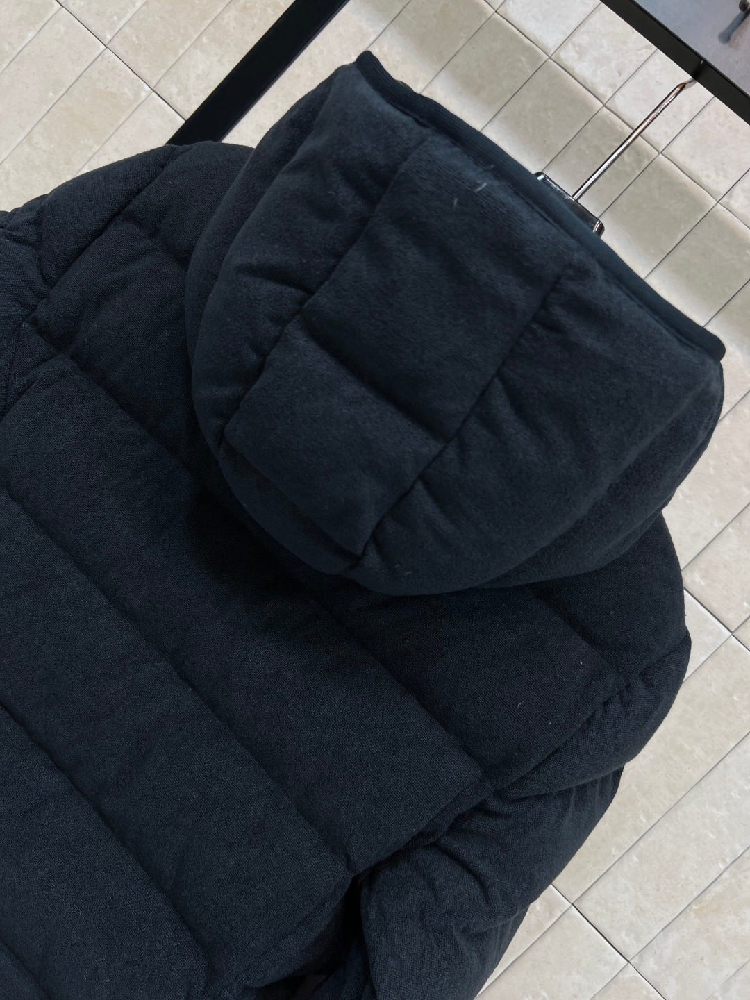 Black Quilted Puffer Jacket with Hood