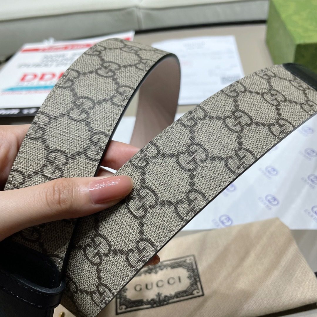 Gucci GG Supreme Canvas Leather Belt