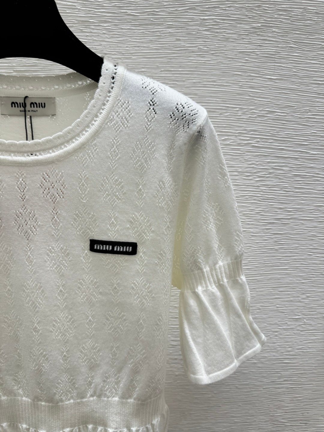 Miu Miu Diamond Knit Crewneck Sweater
