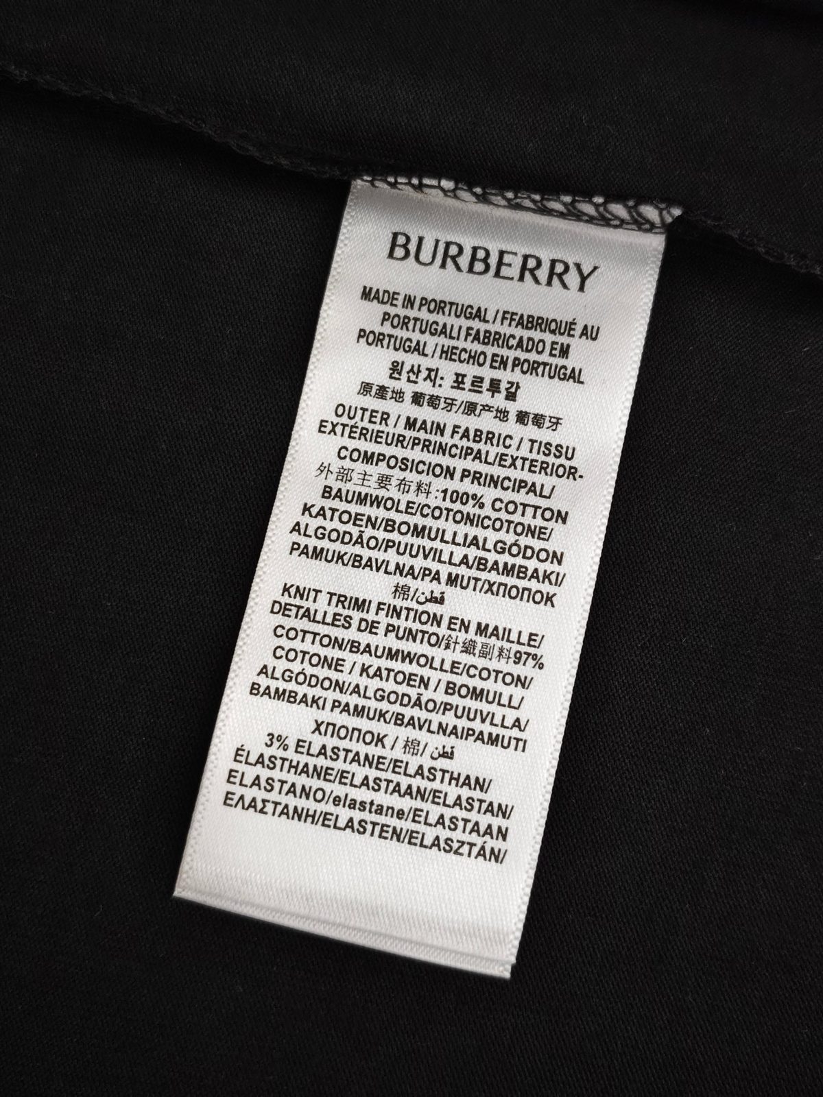 Burberry Check Trim Cotton T-Shirt