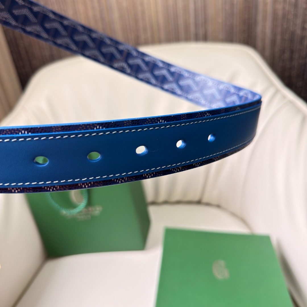 Gucci GG Monogram Blue Leather Belt