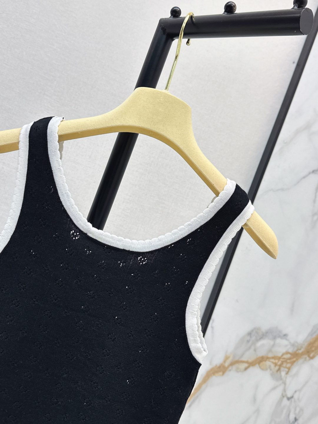 Miu Miu Black Sequin Embellished Tank Top