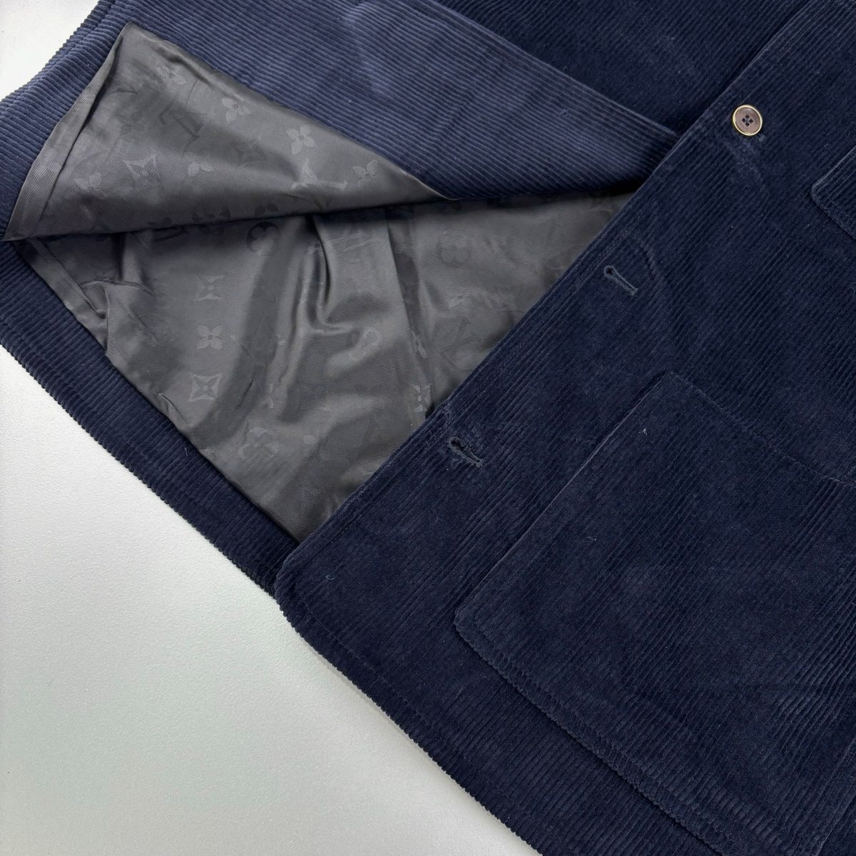 Louis Vuitton Navy Corduroy Blazer Jacket