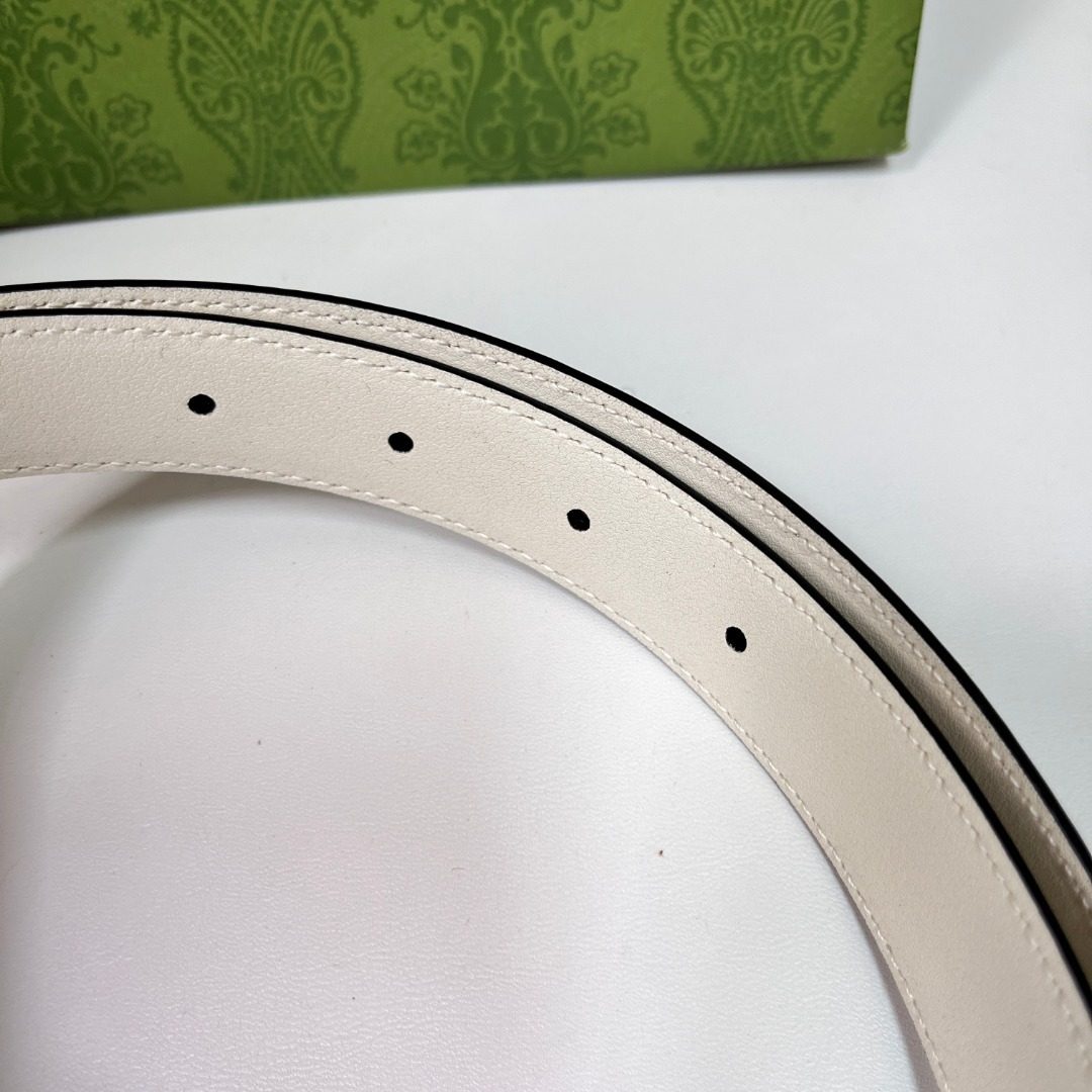 Gucci Leather Belt with Silver Buckle
