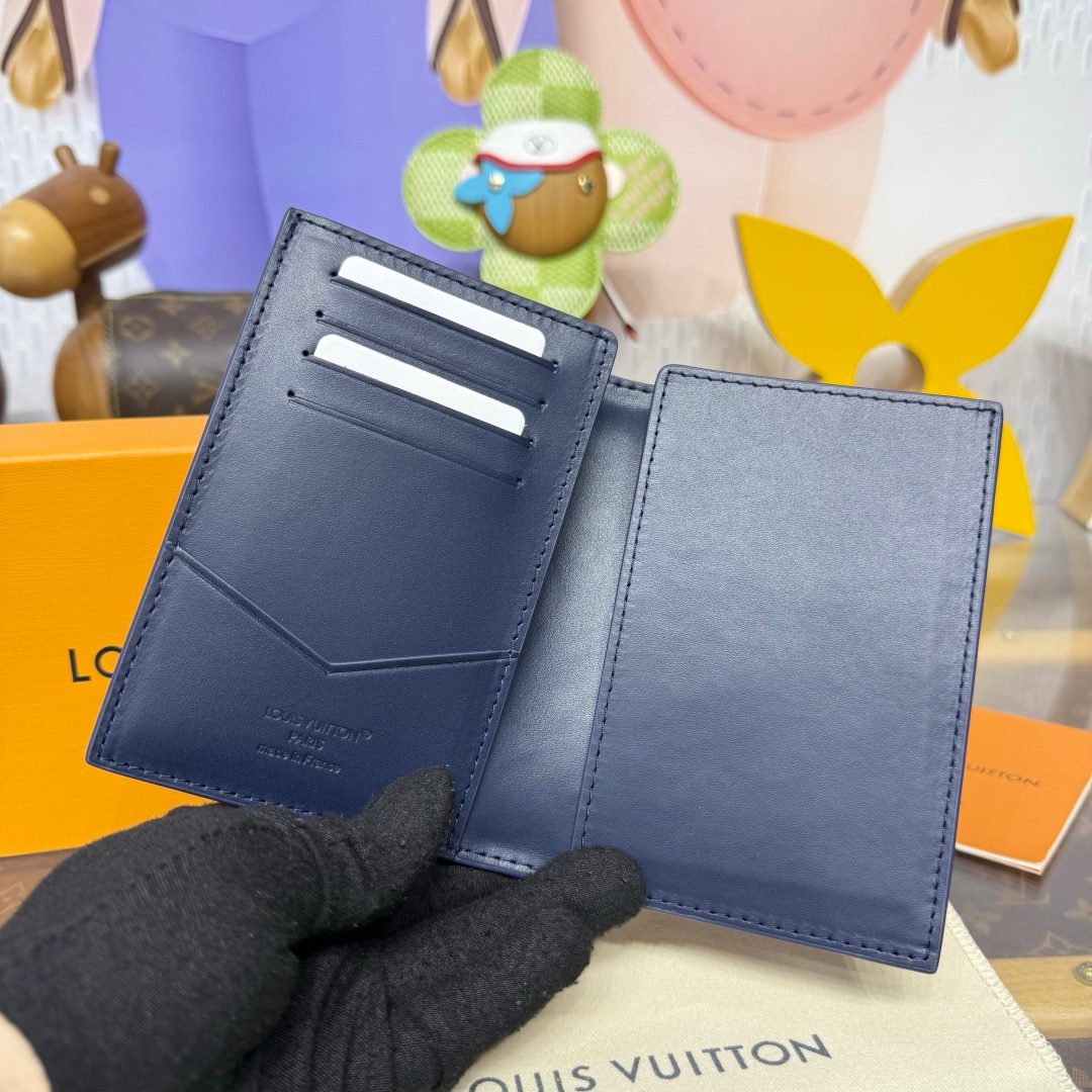 Louis Vuitton Monogram Navy Leather Card Wallet
