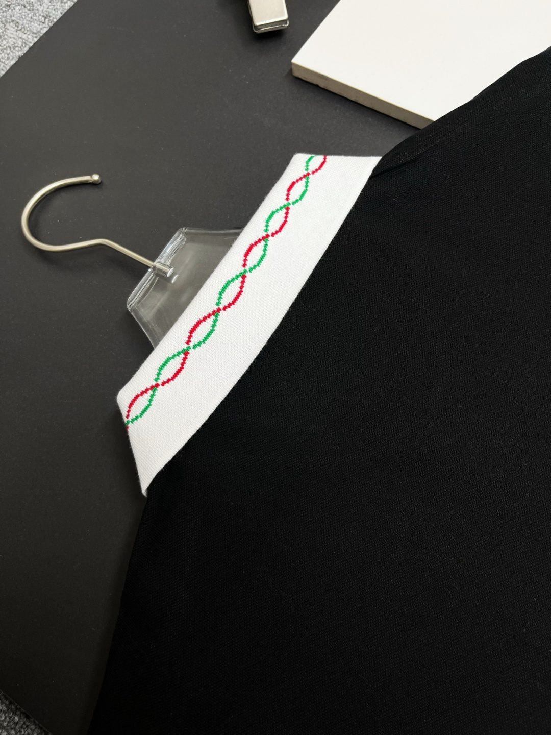 Gucci GG Web Stripe Polo Shirt Black