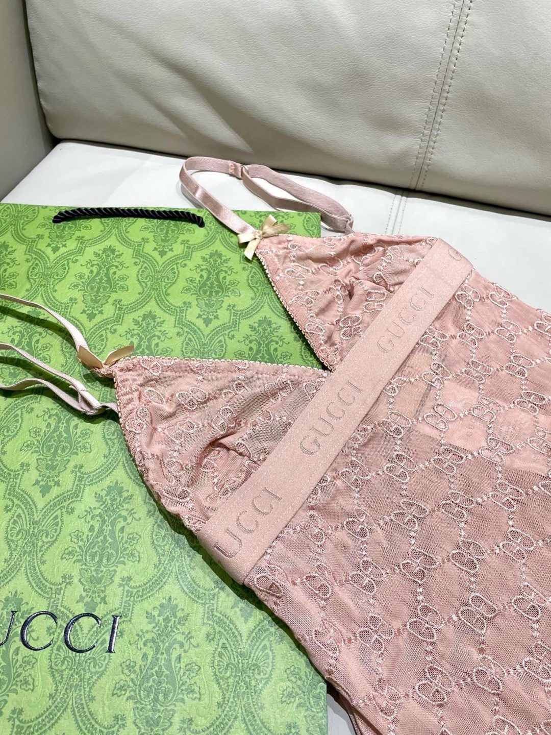 Gucci GG Monogram Pink Swimsuit