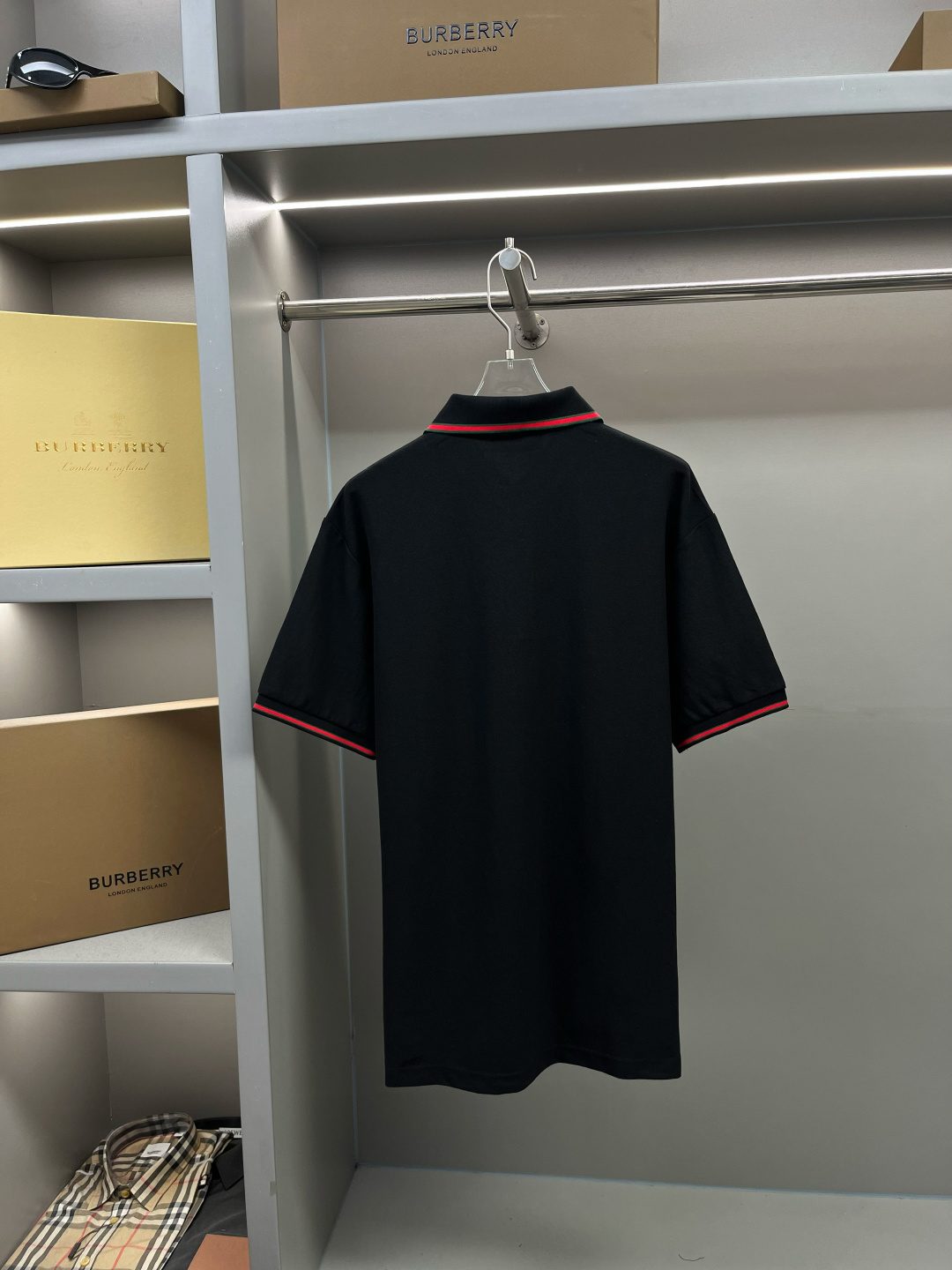 Burberry Striped Collar Polo Shirt