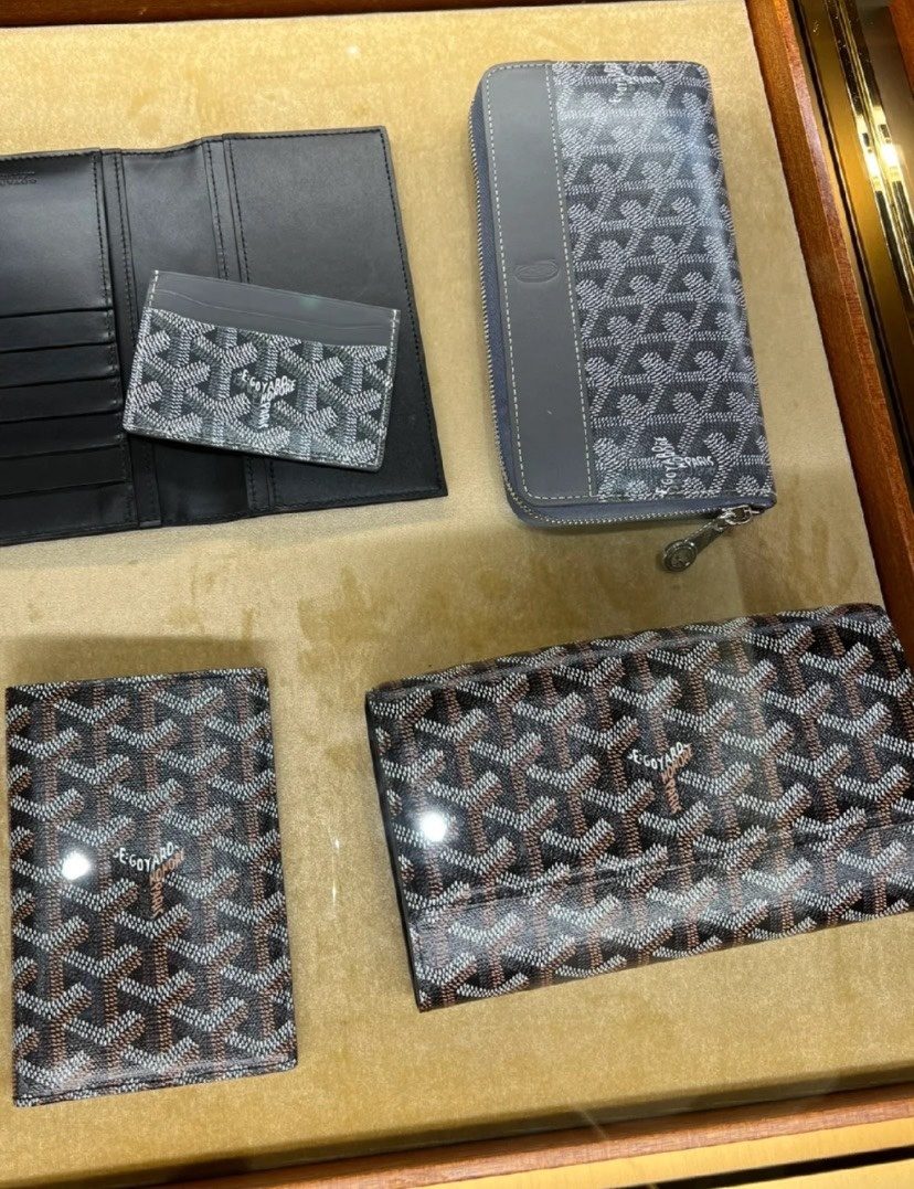 Goyard Canvas Leather Zip Wallet
