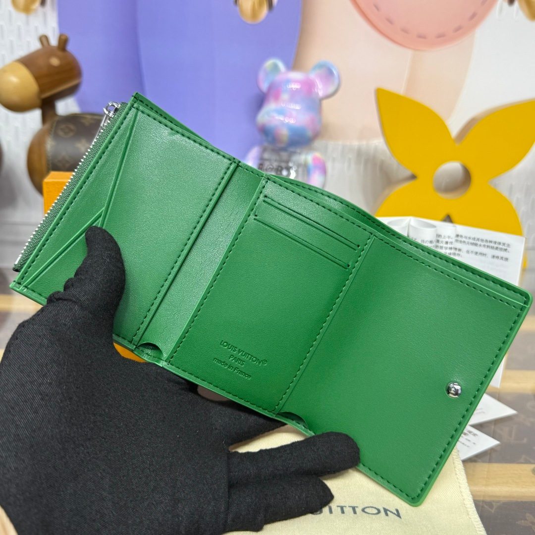 Louis Vuitton Green Leather Compact Wallet