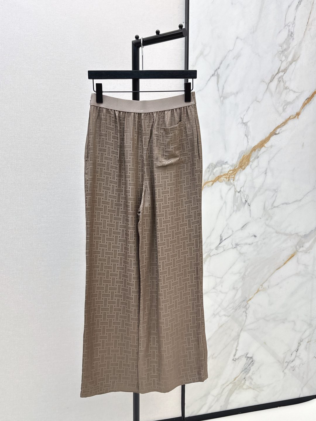 Textured Linen Wide-Leg Trousers