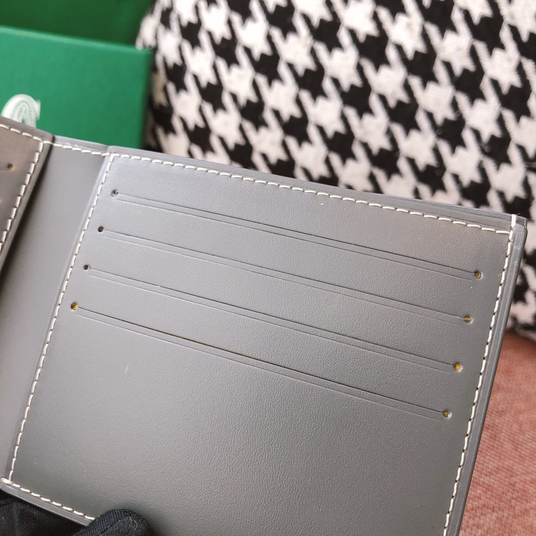 Goyard Grey Leather Card Holder Wallet
