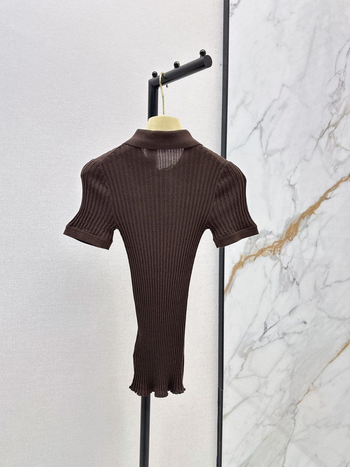 Miu Miu Ribbed Polo Shirt Dress
