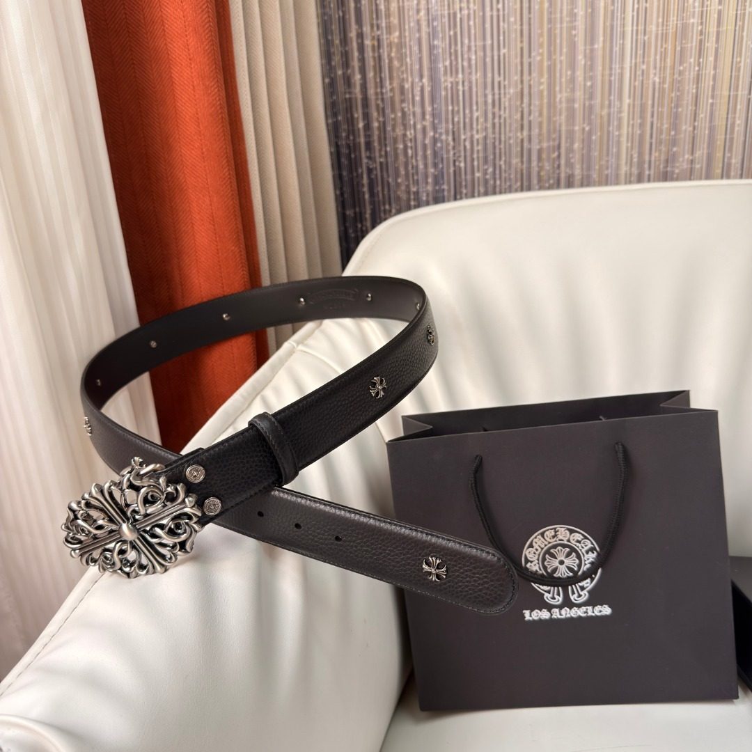Chrome Hearts Ornamental Leather Belt