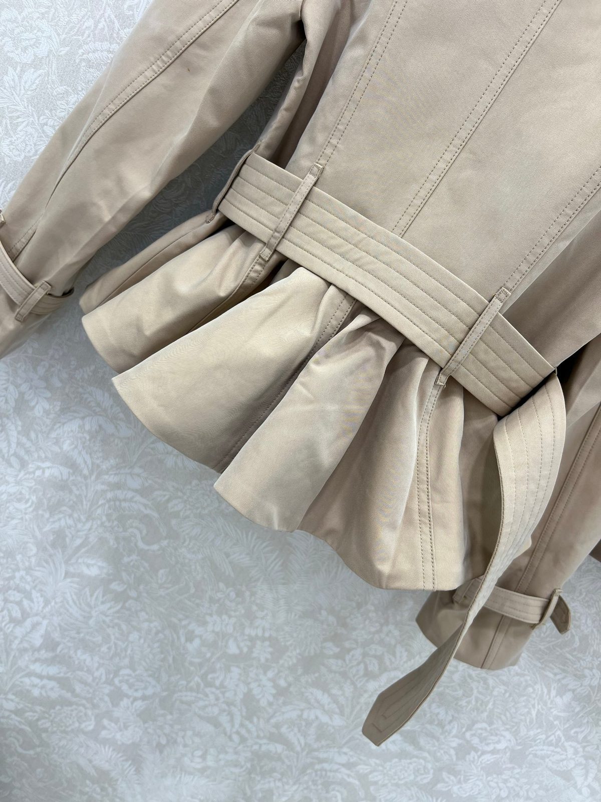 Burr berry Double-Breasted Trench Coat