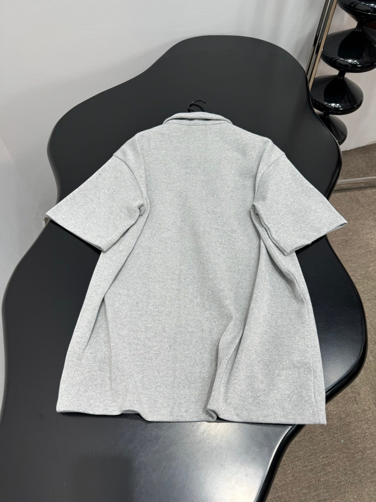 Men's Grey Polo Shirt with Half-Zip