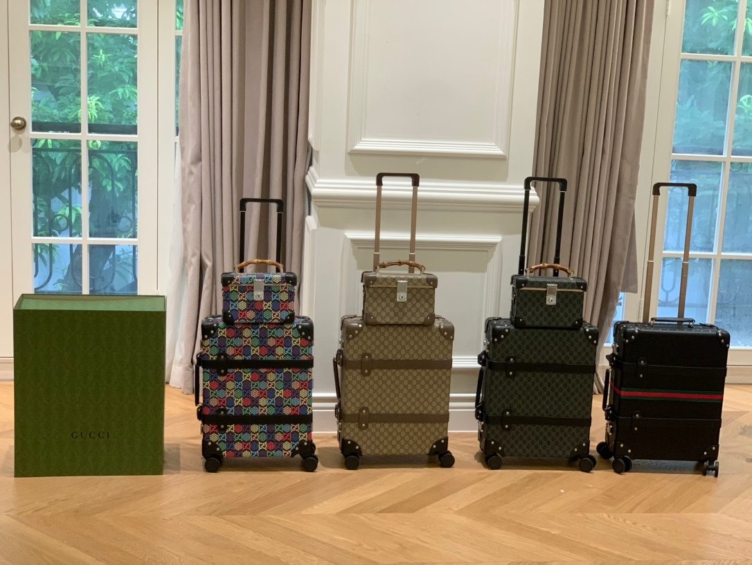 Gucci Leather Trolley Suitcase Black