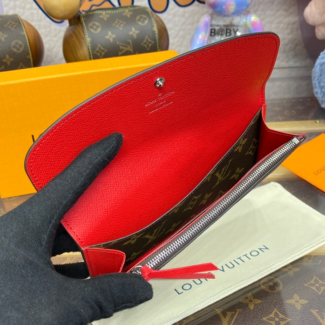 Louis Vuitton Epi Leather Zippered Wallet Red