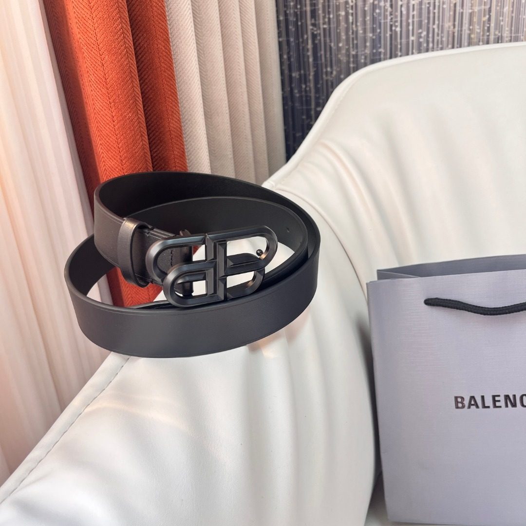 Balenciaga BB Logo Leather Belt