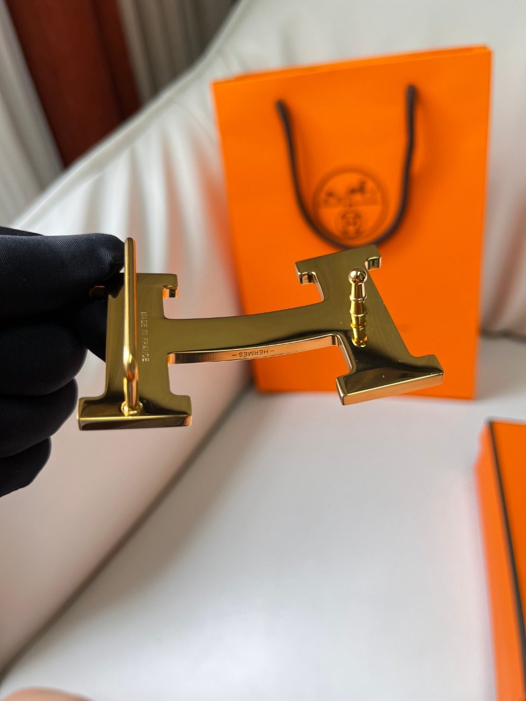 Hermès Leather H Buckle Belt