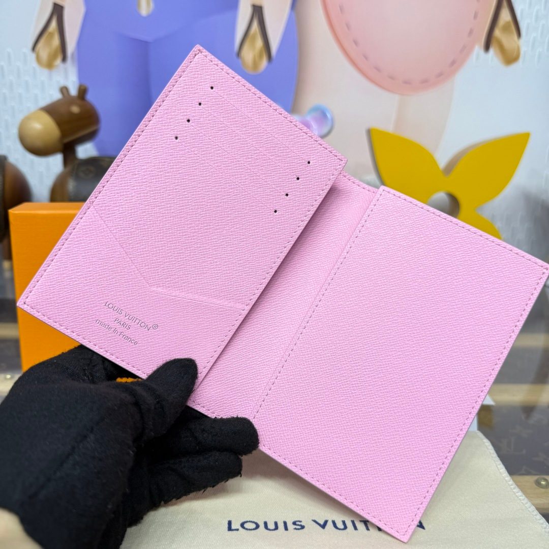 Louis Vuitton Damier Azur Passport Holder Pink