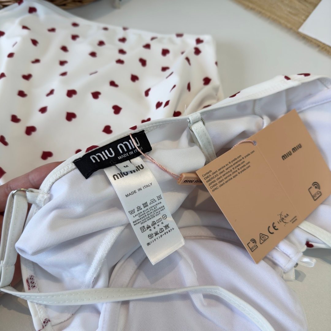 Miu Miu Heart Print Bra Top