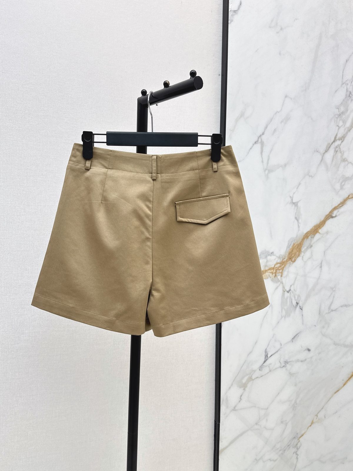 Prada Triangle Logo Shorts Beige