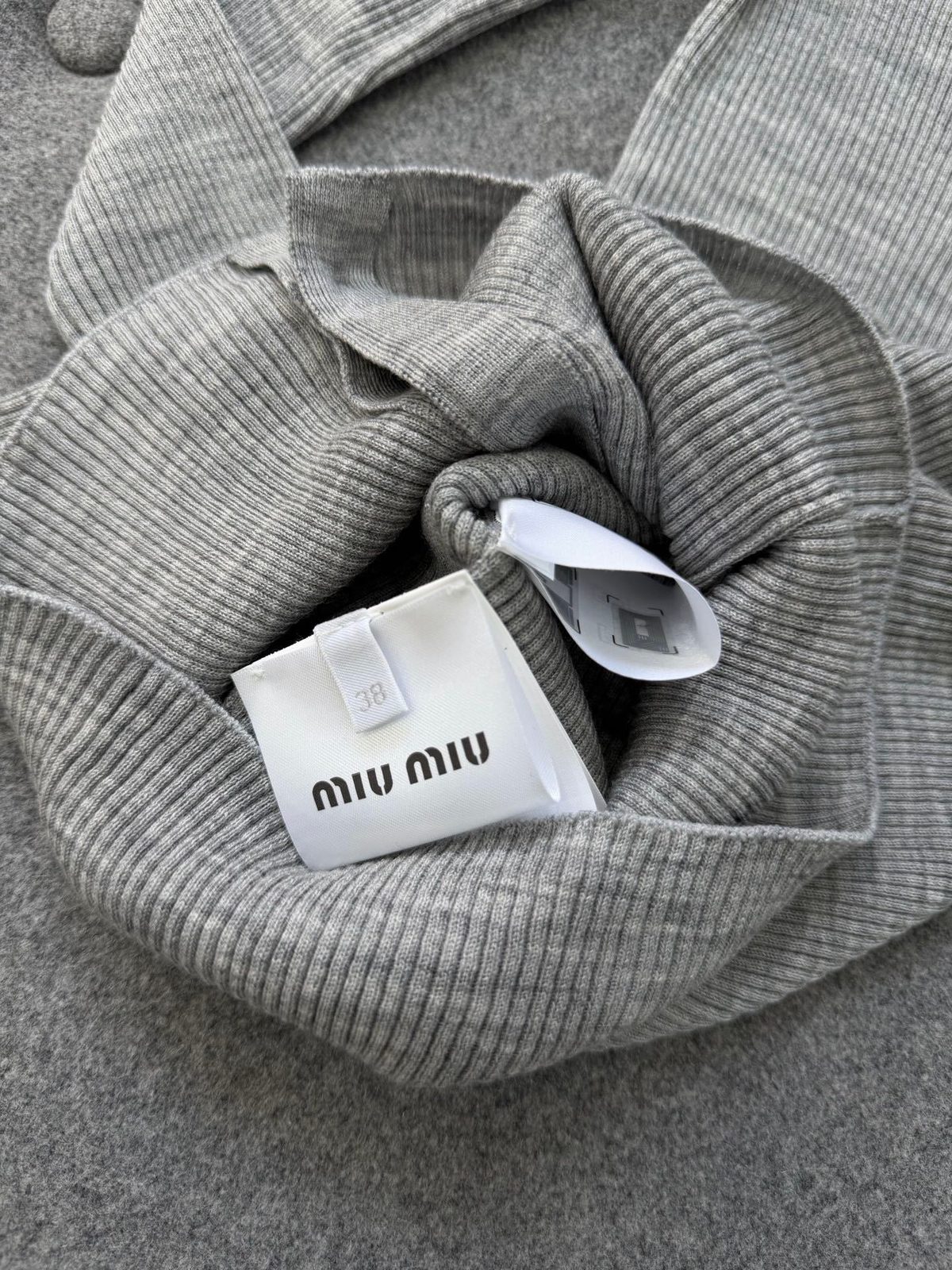 Miu Miu Ribbed Knit Cardigan Button-Up