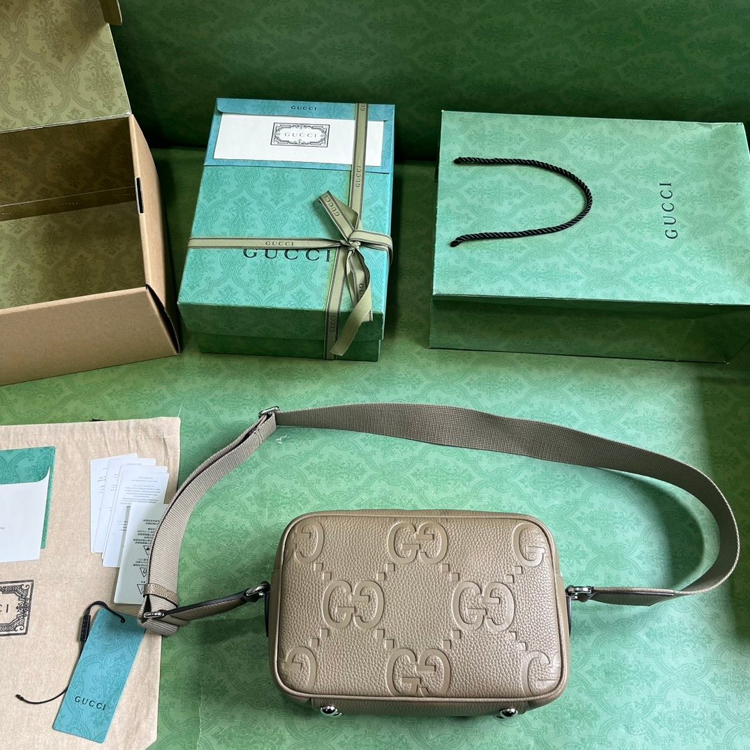 Gucci GG Embossed Leather Crossbody Bag