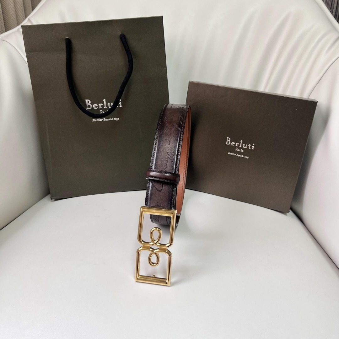 Berluti Reversible Leather Belt