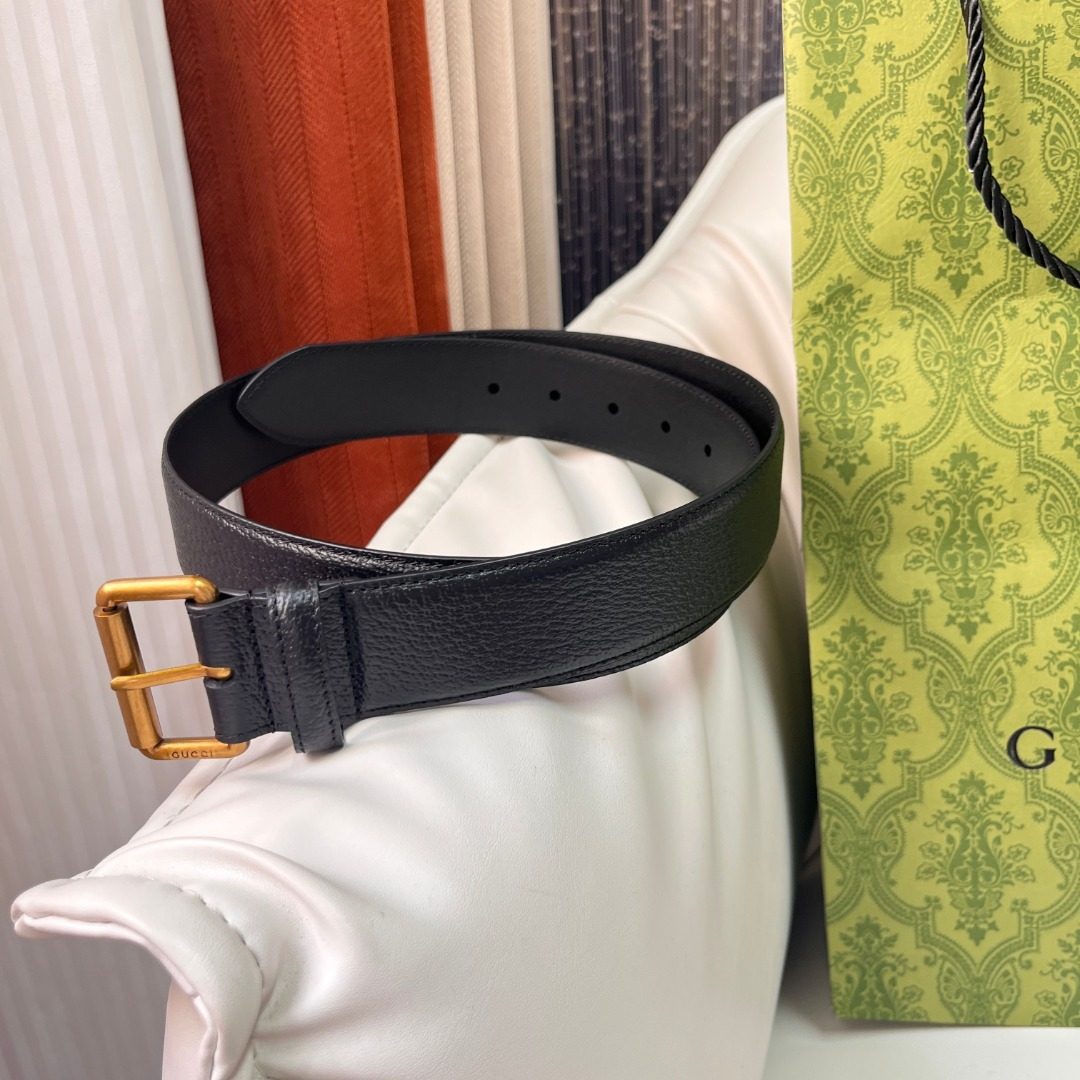 Gucci Bamboo Buckle Black Leather Belt