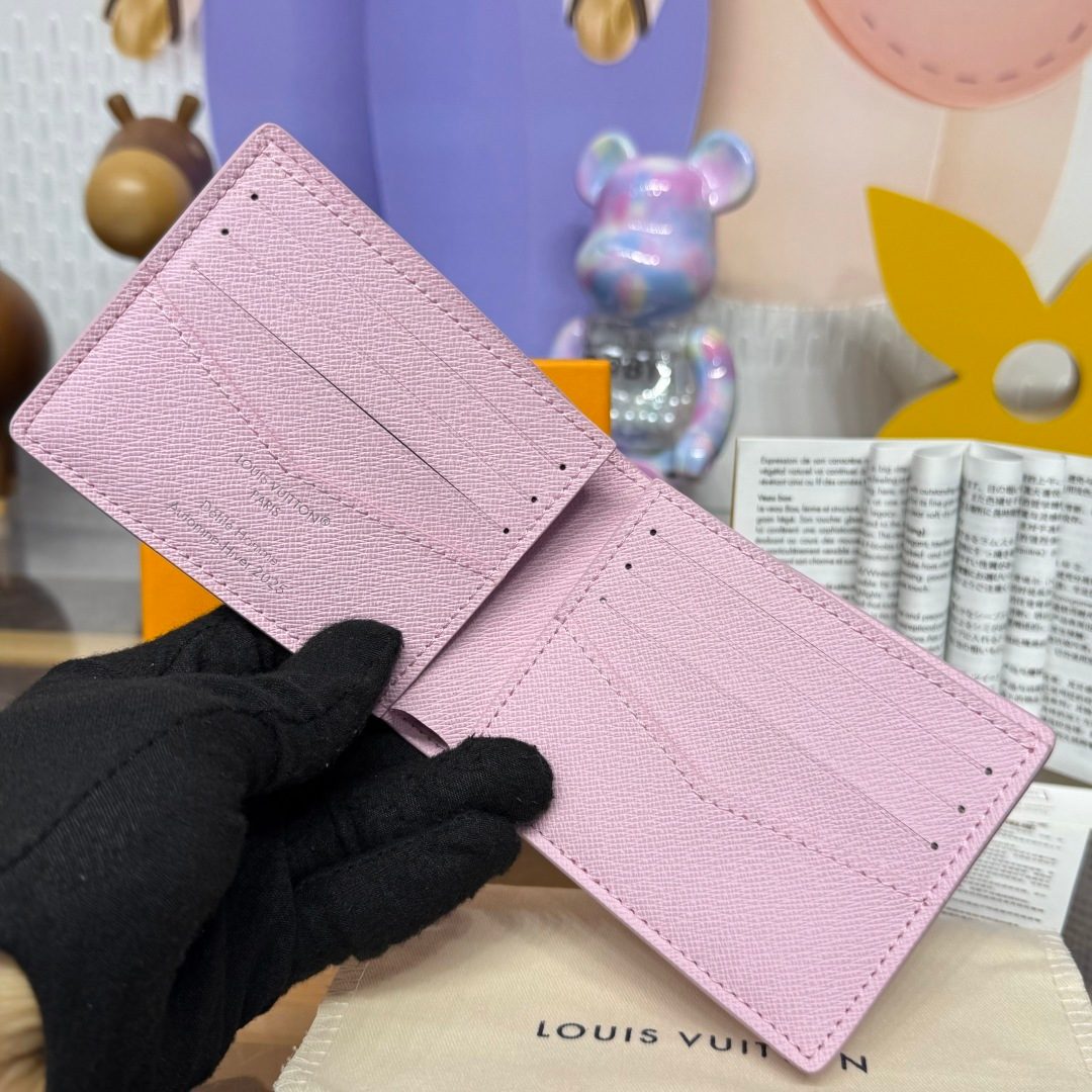 Louis Vuitton Pink Saffiano Leather Wallet