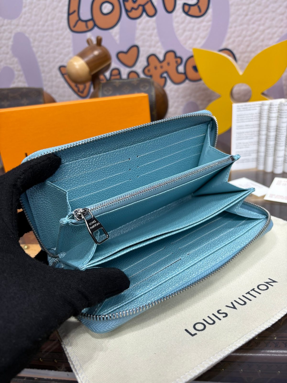 Louis Vuitton Leather Zippered Wallet