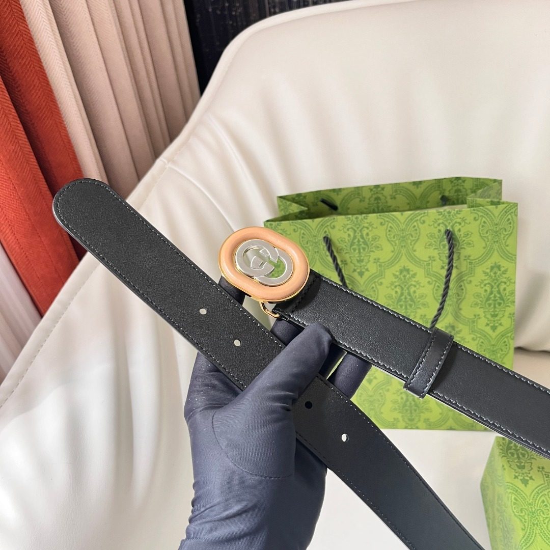 Gucci GG Marmont Black Leather Belt