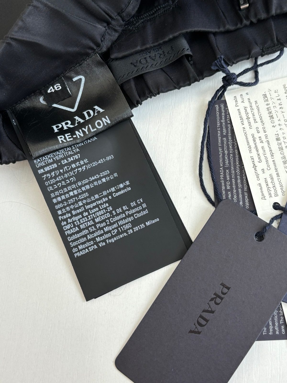 Prada Re-Nylon Black Cargo Shorts