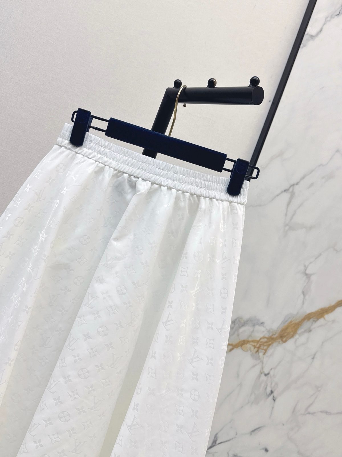 Louis Vuitton Monogram White Midi Skirt