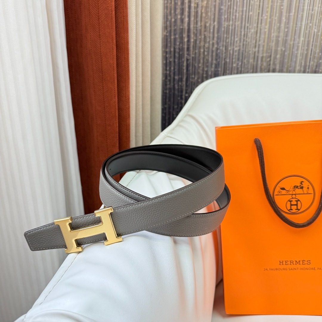 Hermès H Reversible Leather Belt