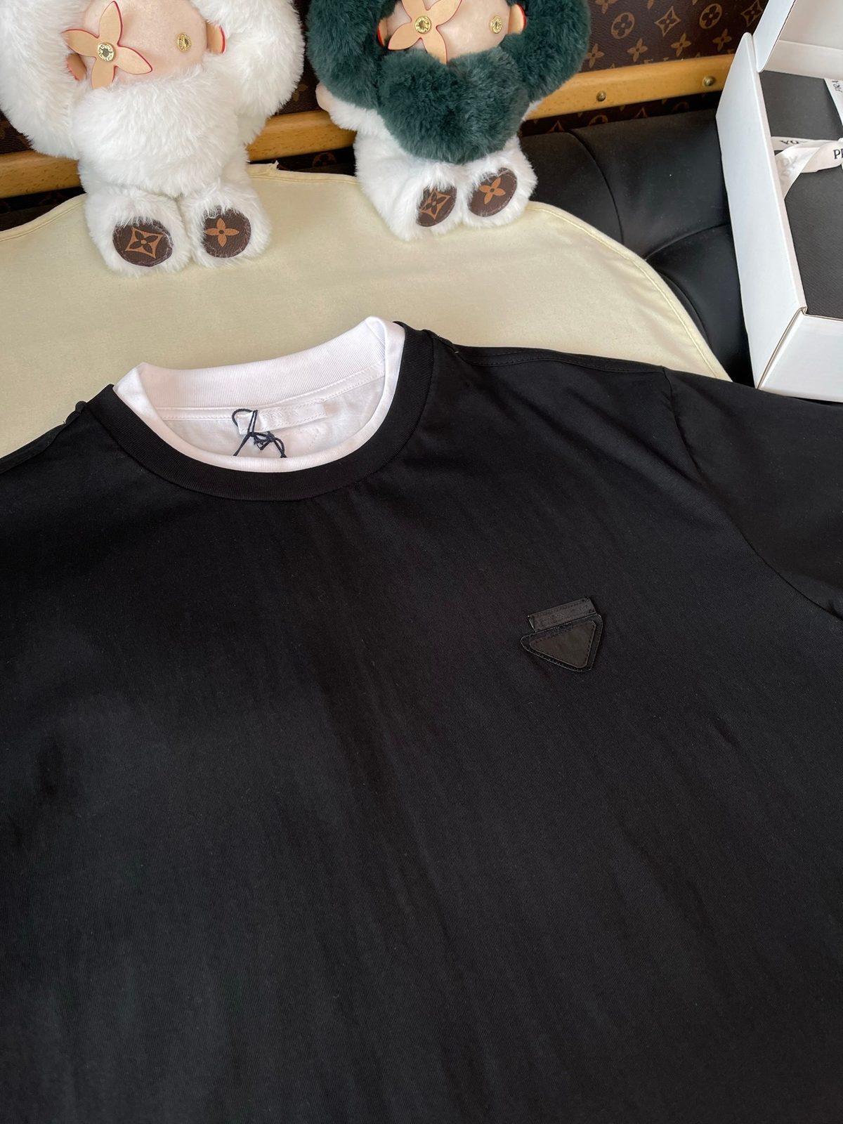 Prada Triangle Logo Crewneck T-Shirt