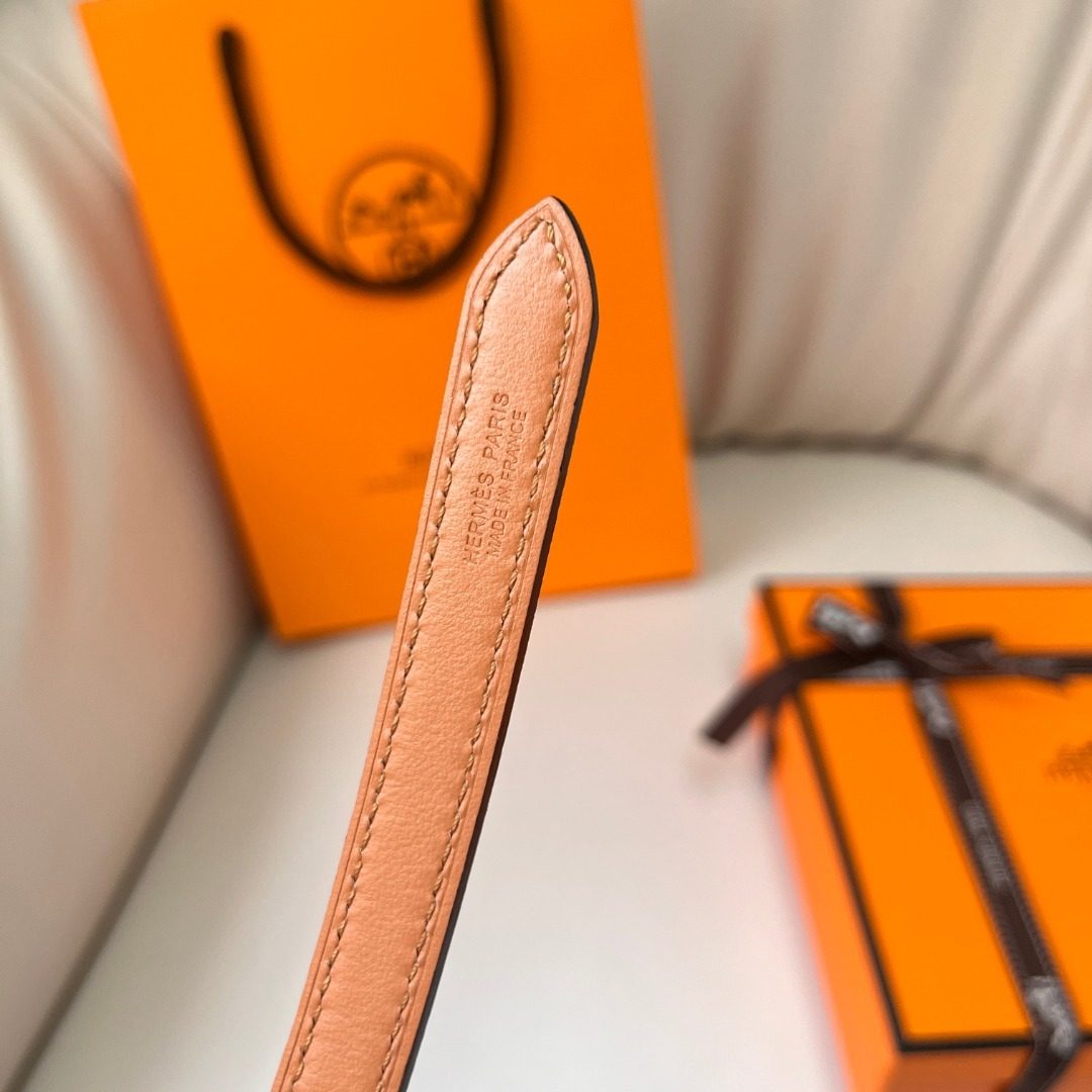 Hermès Reversible Leather Belt Orange