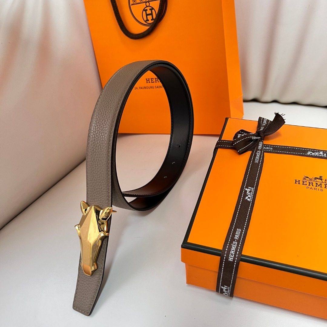 Hermès Constance Gold Buckle Leather Belt