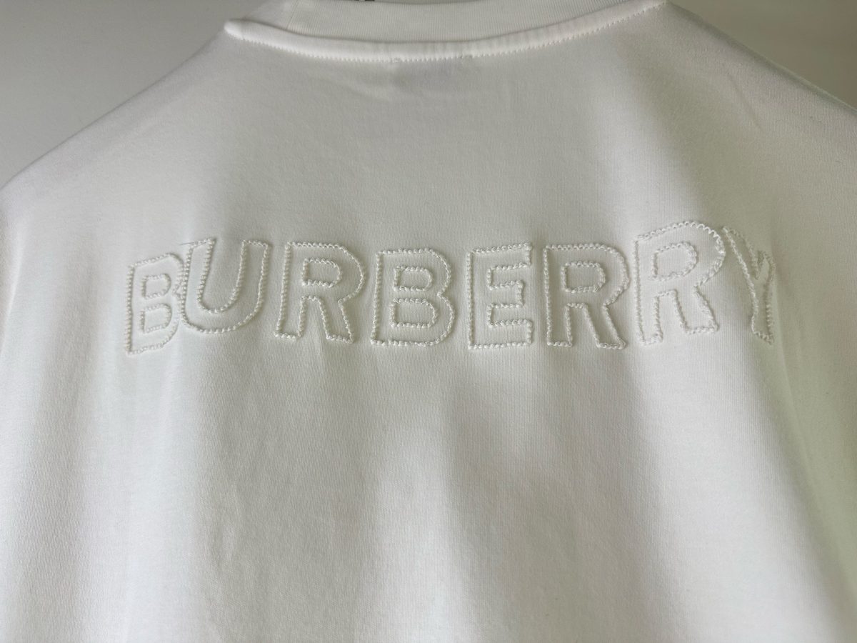 Burberry Embroidered Logo Crewneck T-Shirt